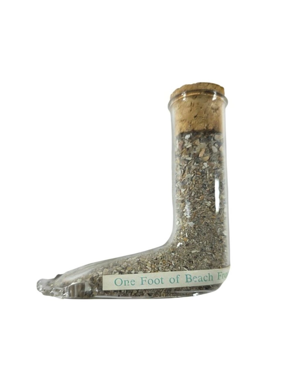 One Foot Of Beach Footprint Glass Bottle Filled With Sand Nanco Vtg Collectible